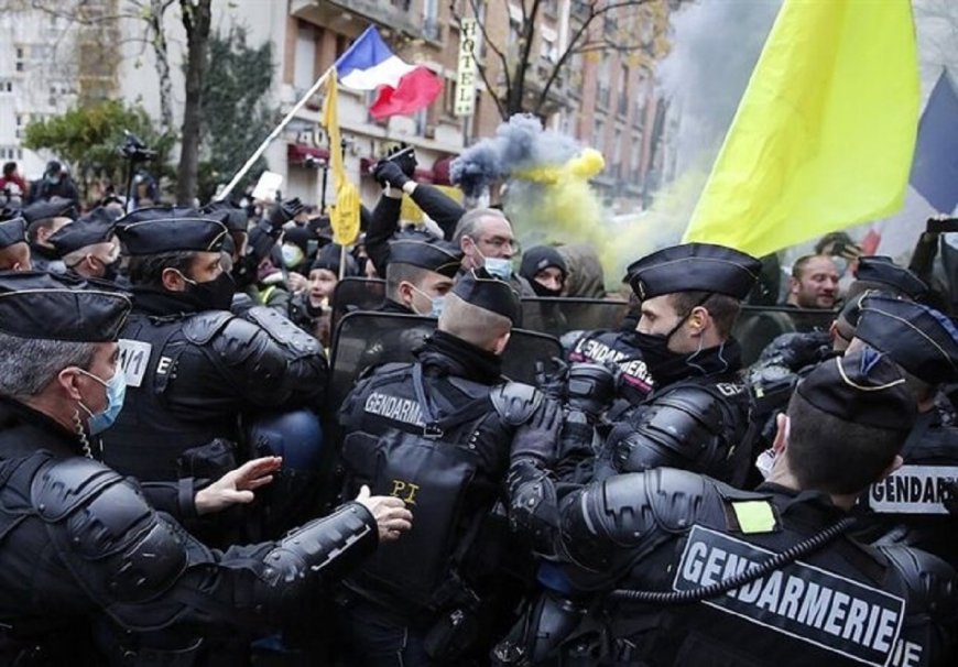 درگیری پلیس و معترضان در فرانسه