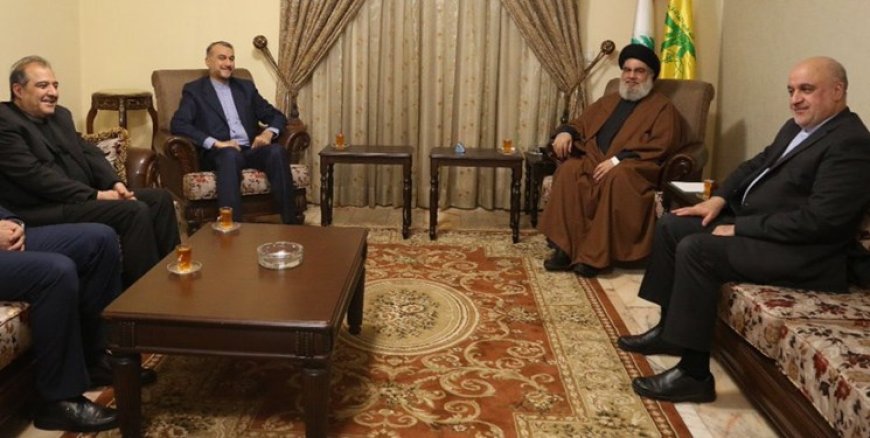 دبیرکل حزب الله لبنان با وزیرخارجه ایران در بیروت دیدار کرد